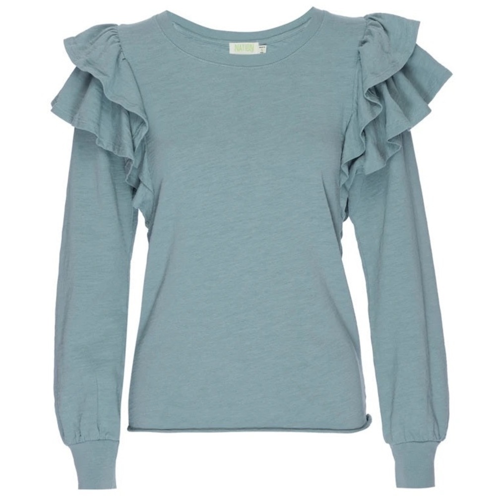 Nation LTD Xenia Ruffled Sleeve Top
